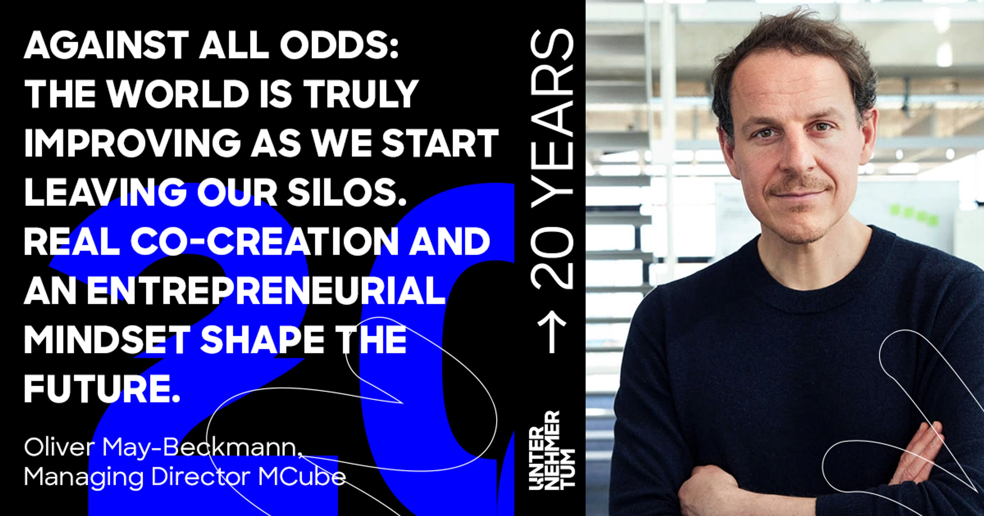 Impuls-Zitat Oliver May-Beckmann auf einer Grafik